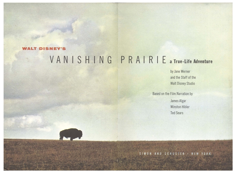 Walt Disney Signed Copy of ''Walt Disney's Vanishing Prairie'' -- Large Uninscribed Signature